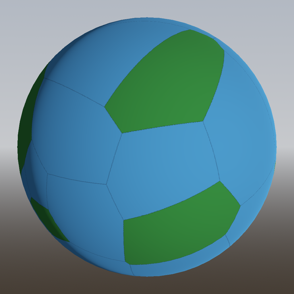 Voronoi diagram on a sphere