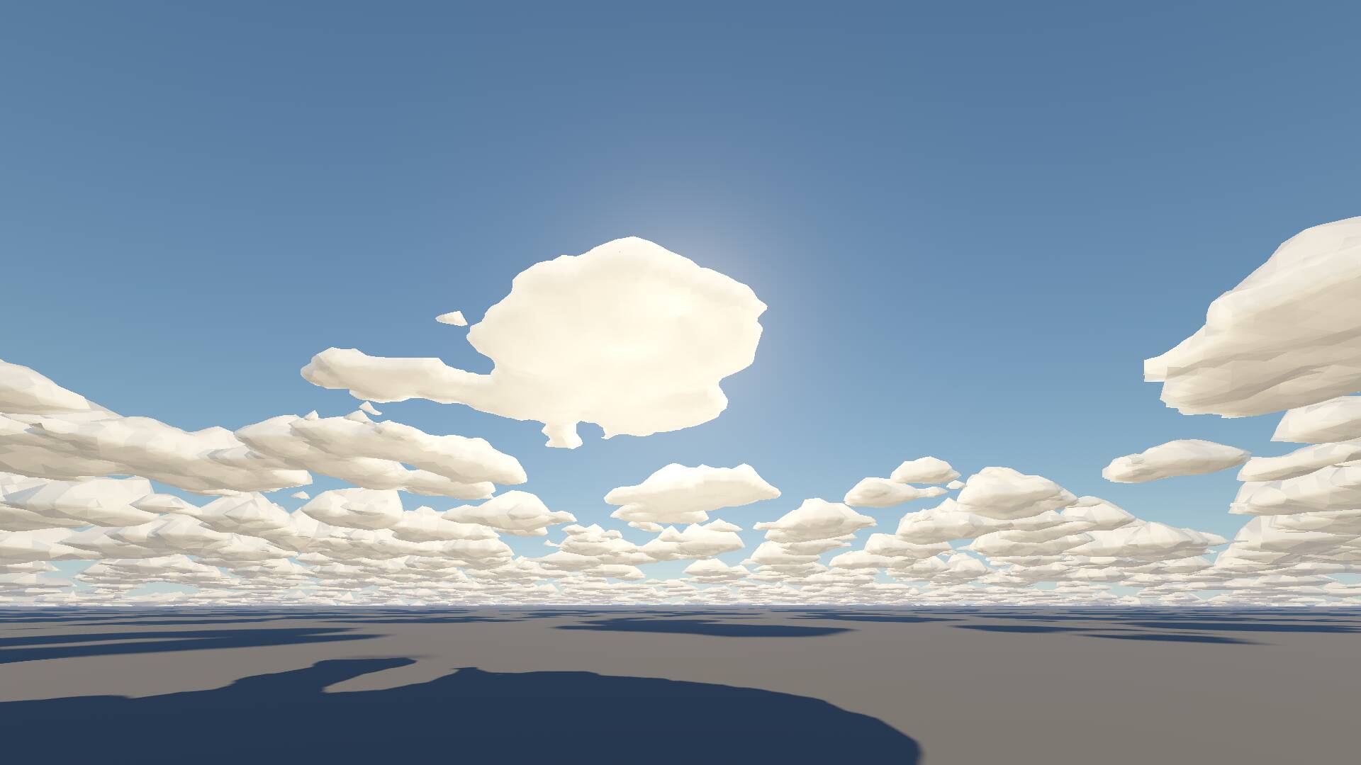 Clouds with darkish gray undersides