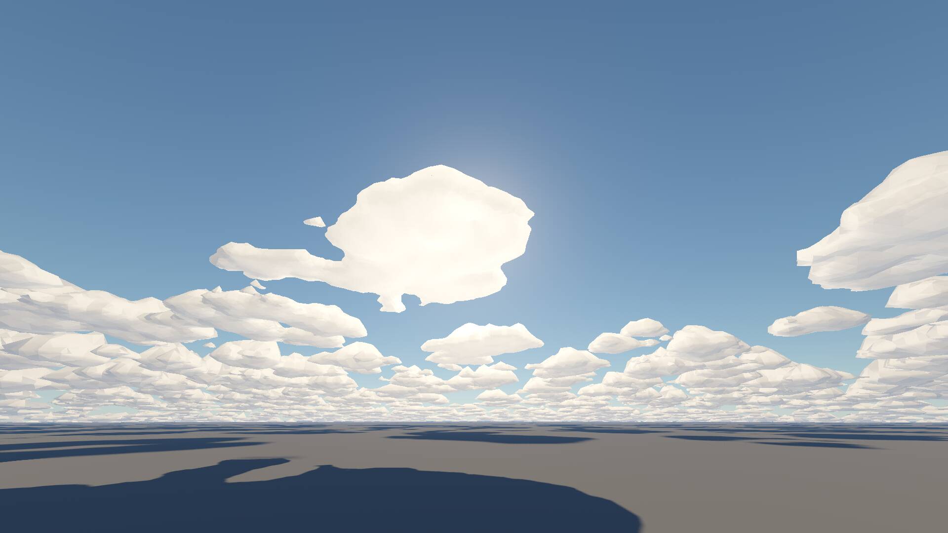 Clouds with lighter blue undersides