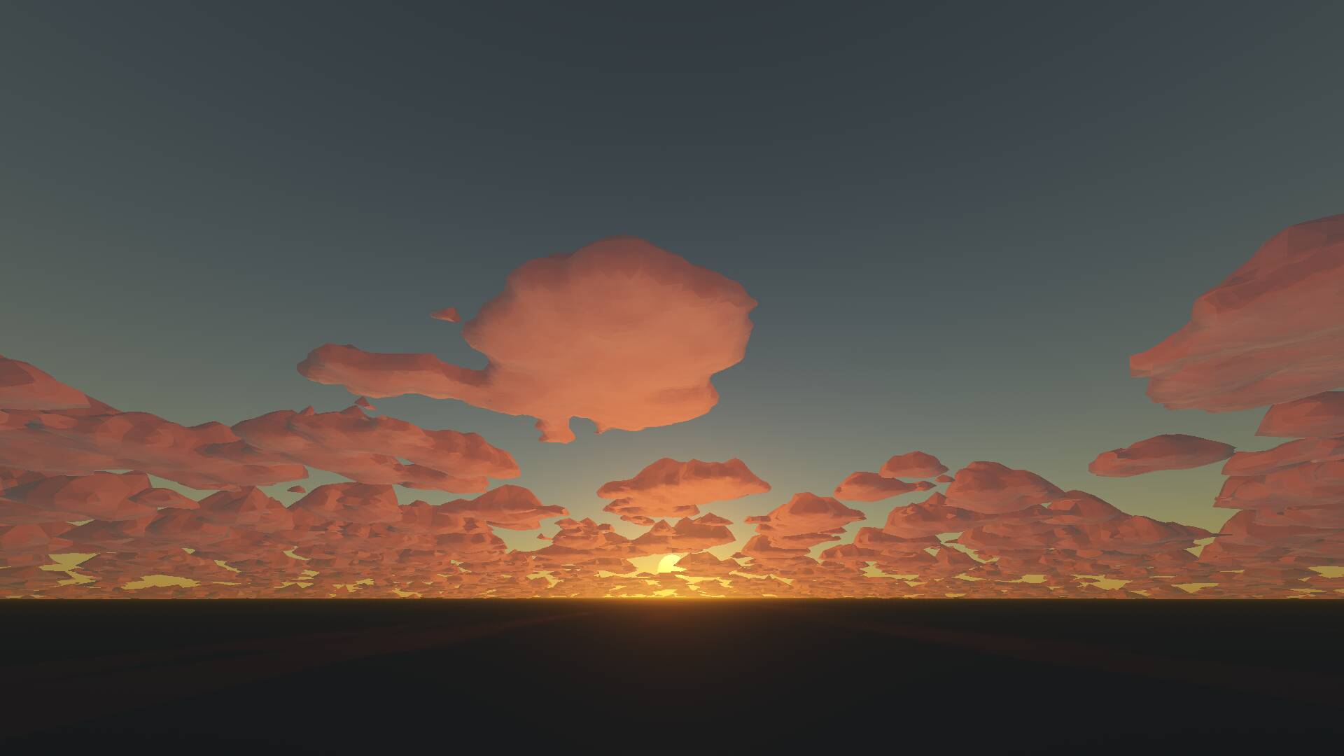 Sunset with normal bending