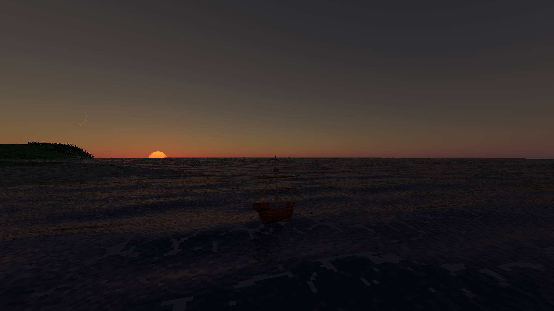 Sunset with horizon bending