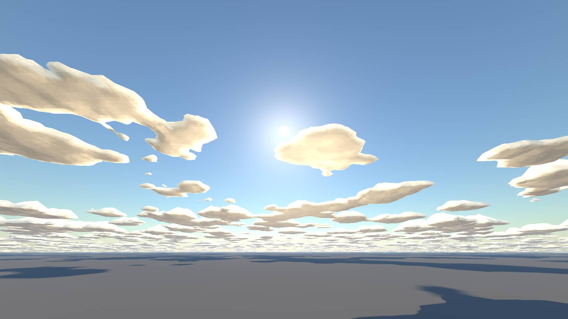 Rendering of clouds in engine