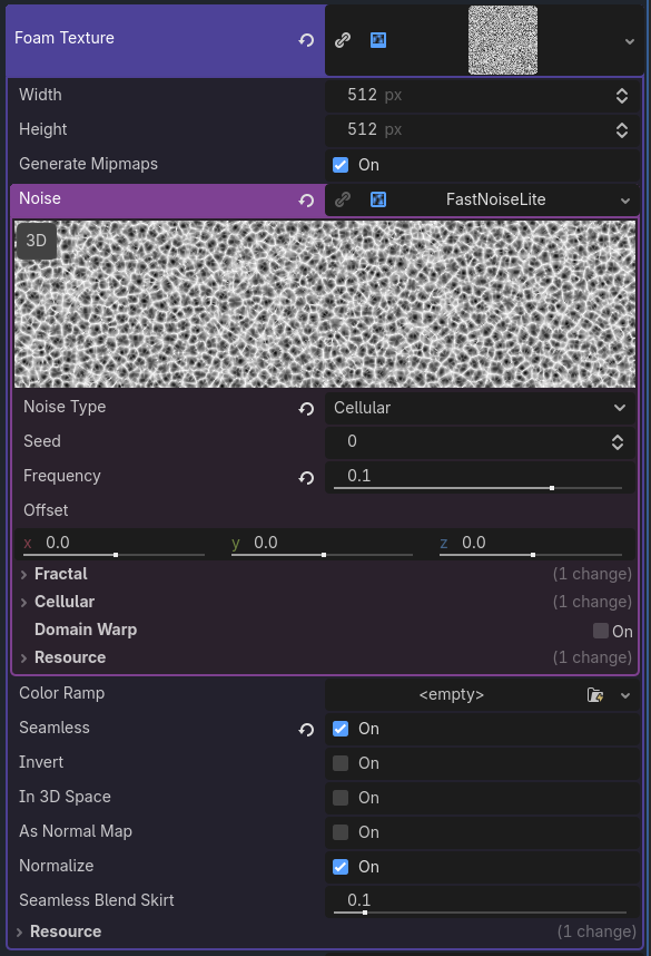 Foam noise texture setup