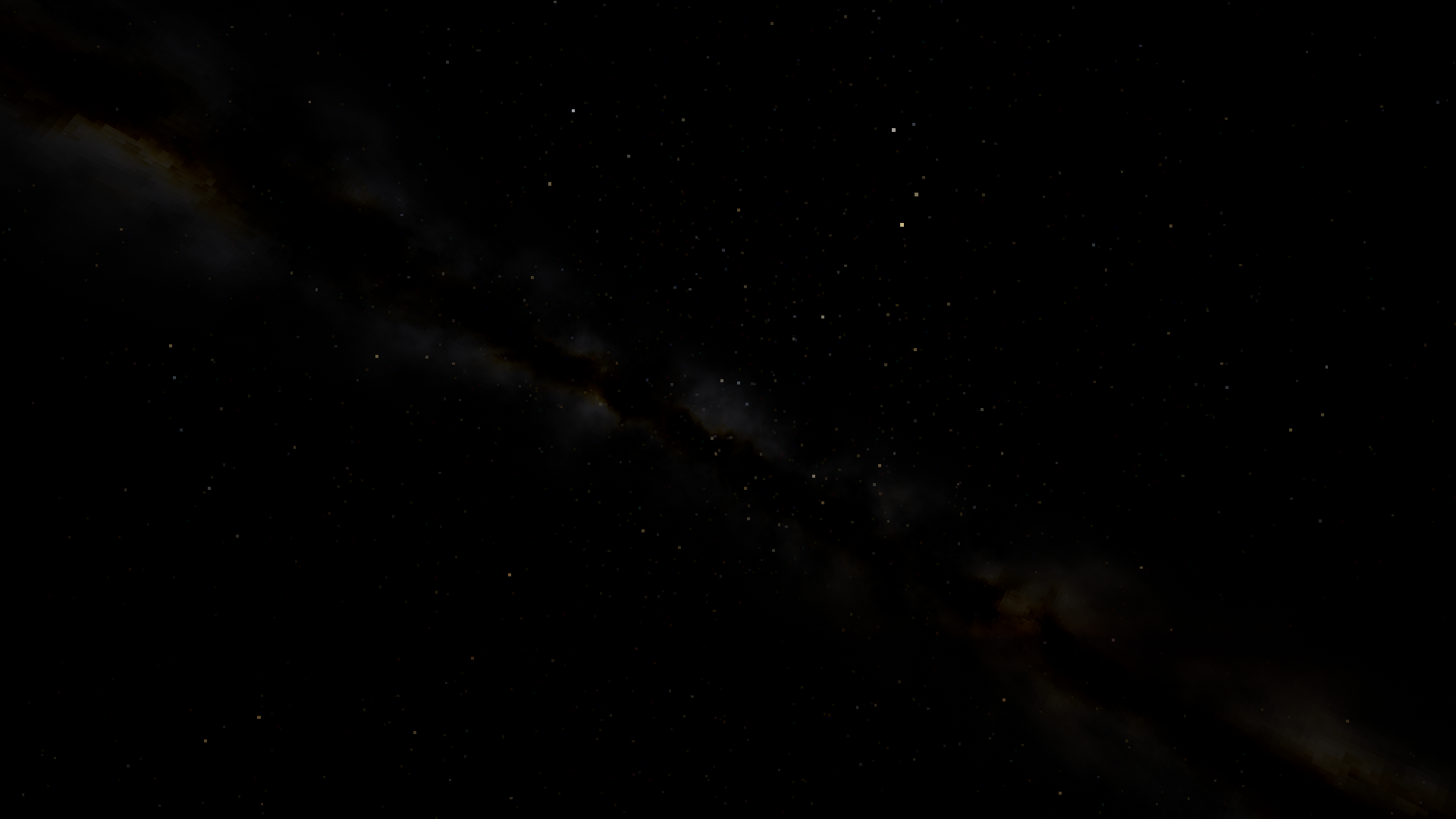 Render of a starry sky with the Milky Way running from the top left to the bottom right