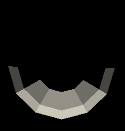 A plain white crescent moon with jagged inner edges, not really a smooth cup at all
