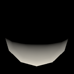 A plain white crescent moon with a smooth inner curve