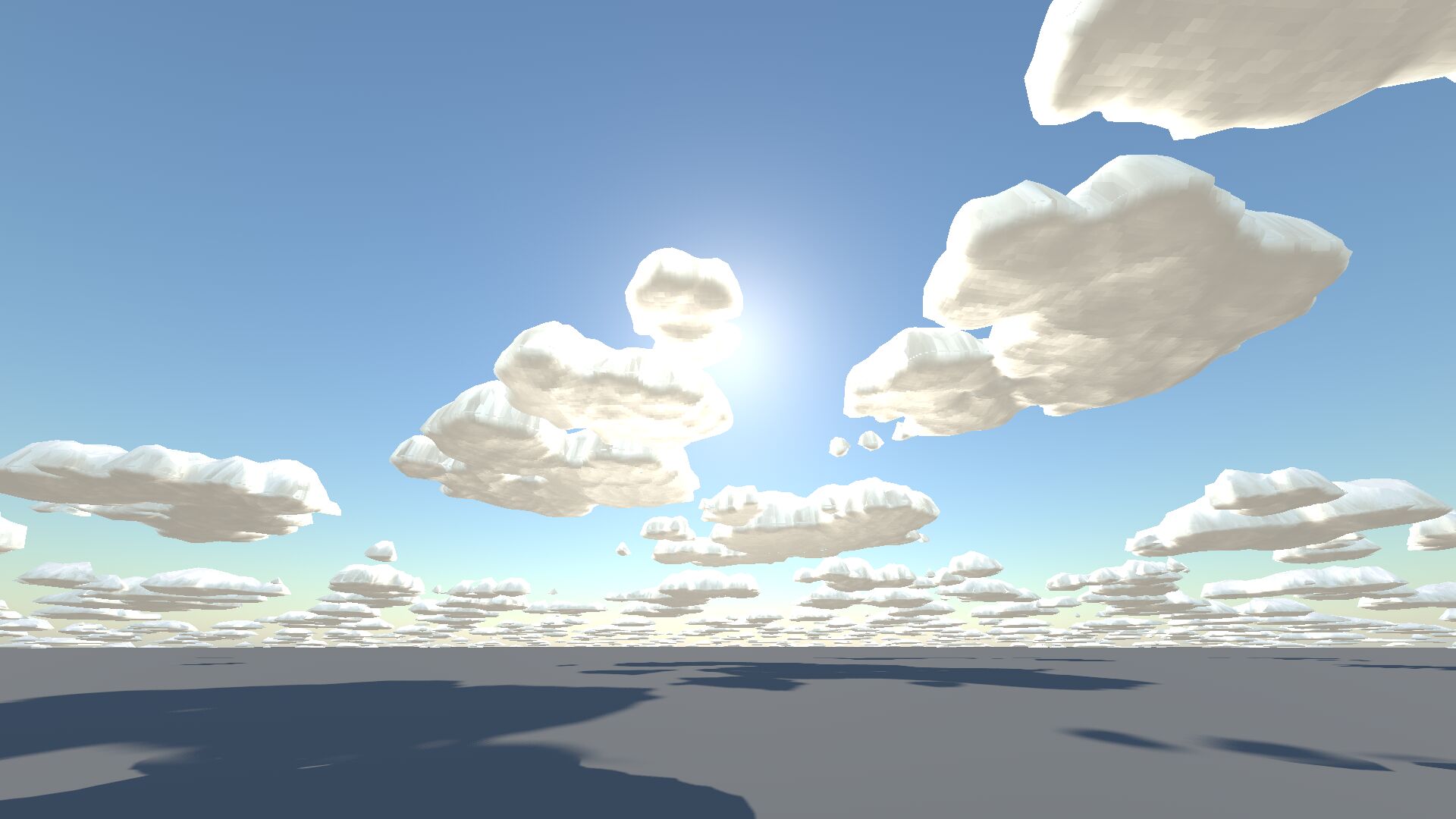 Clouds with brightened bottoms