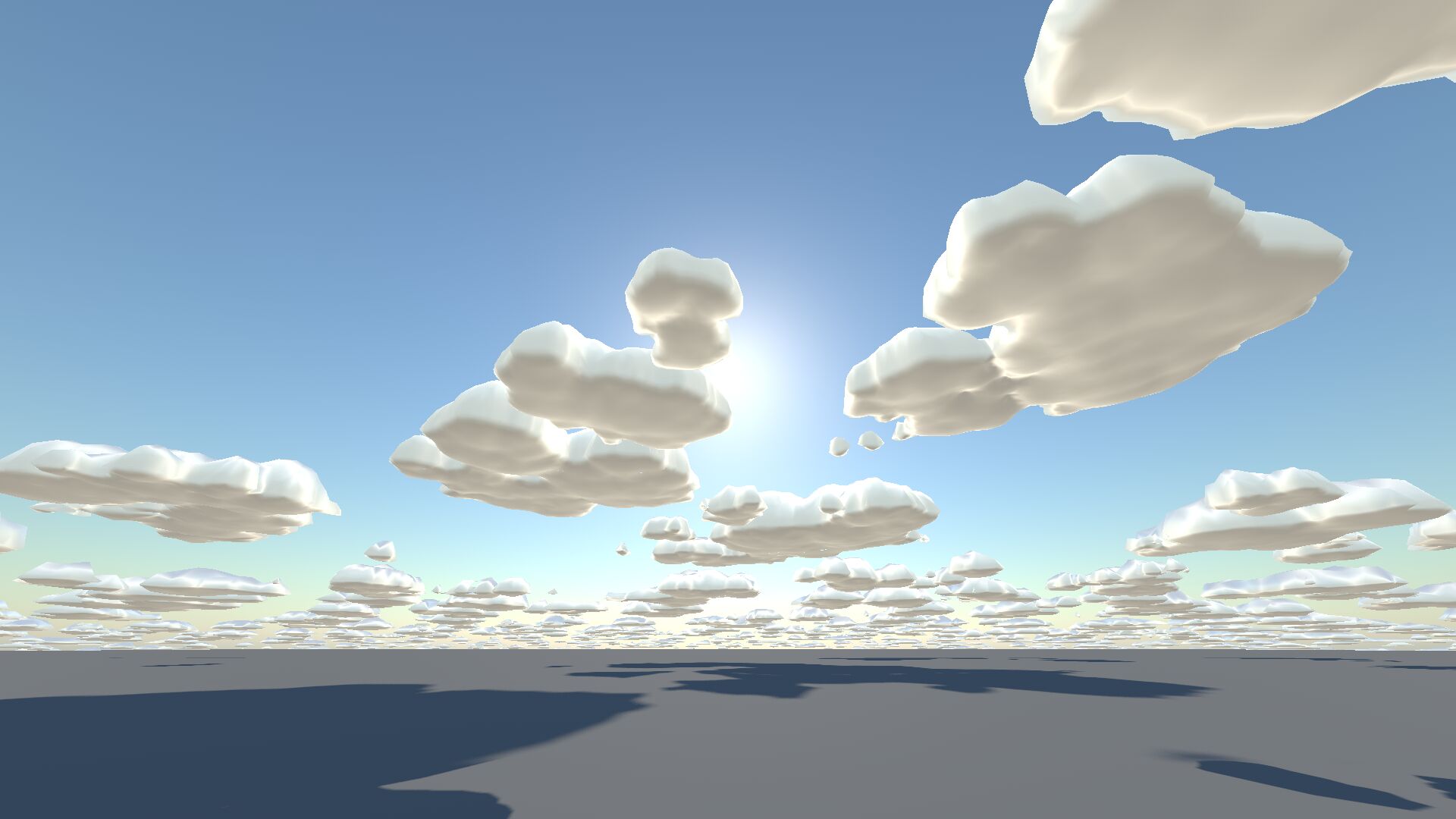 Clouds with less dark bottoms