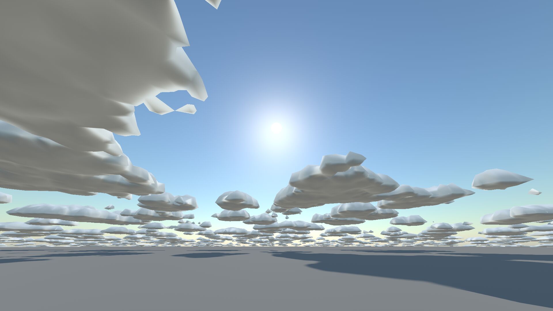 Clouds with lighter bottoms