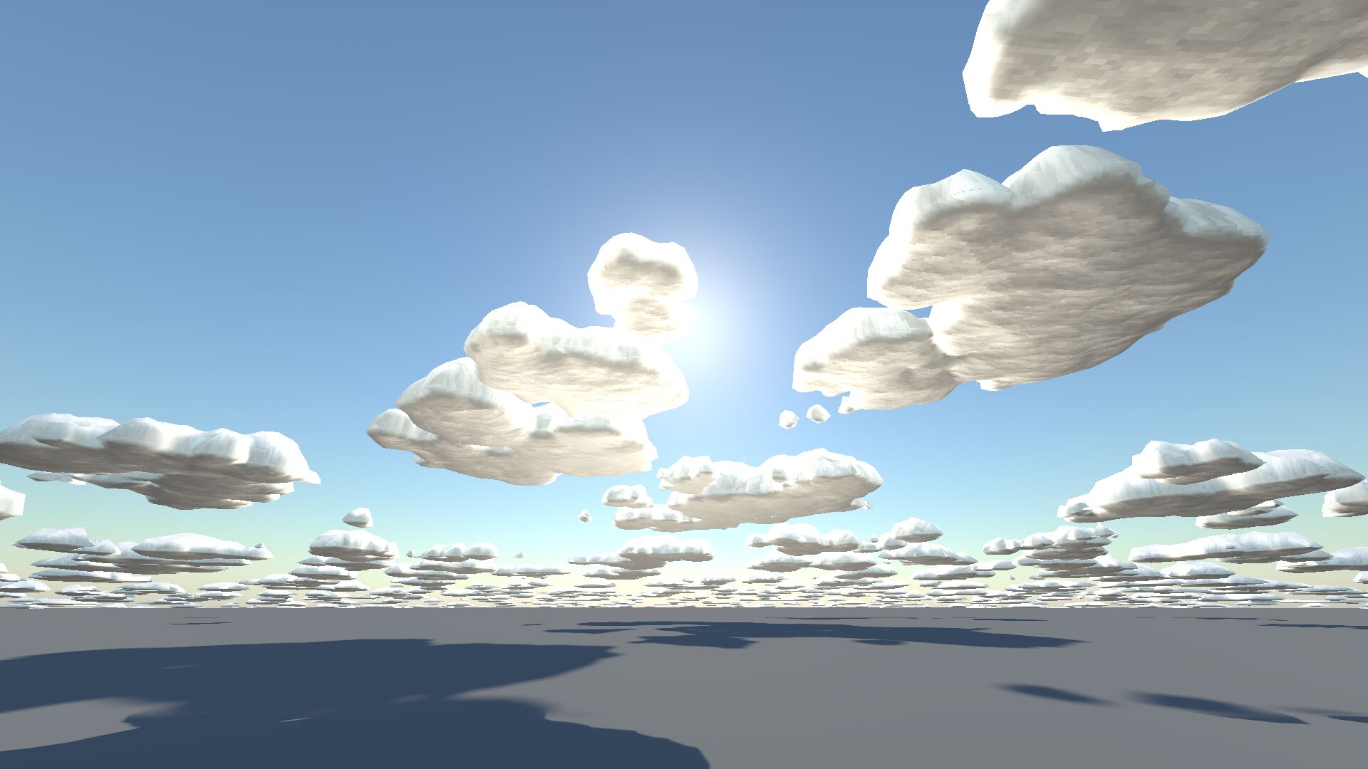 Clouds with a more pixelated texture