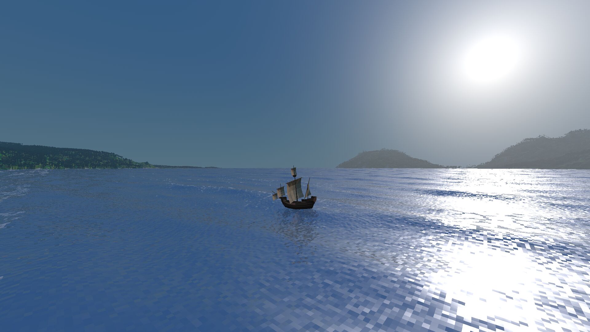 In-game screenshot with a dull blue sky