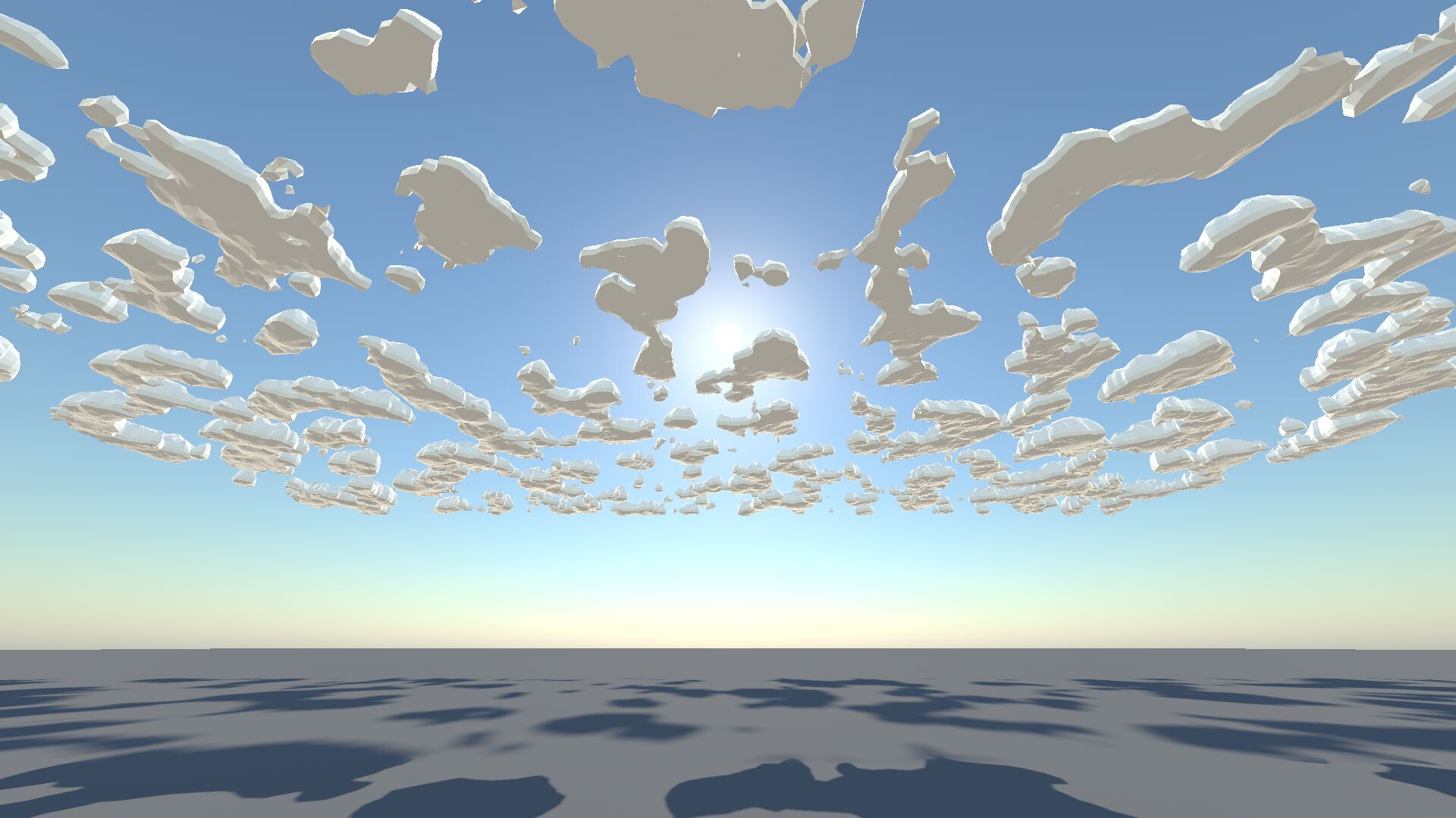 Clouds made up of squares and triangles