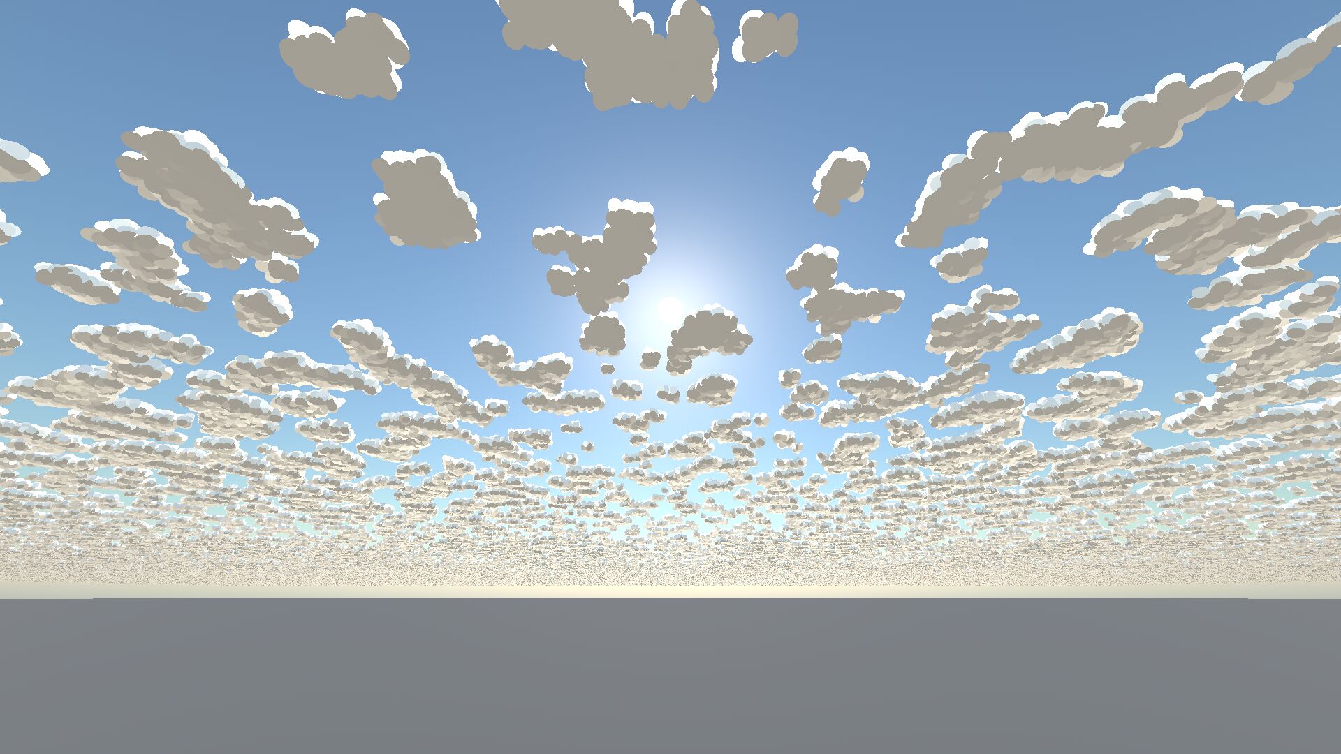 Clouds made up of flat circle shapes
