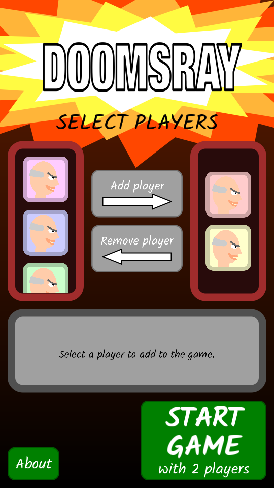 Screenshot of Doomsray main menu