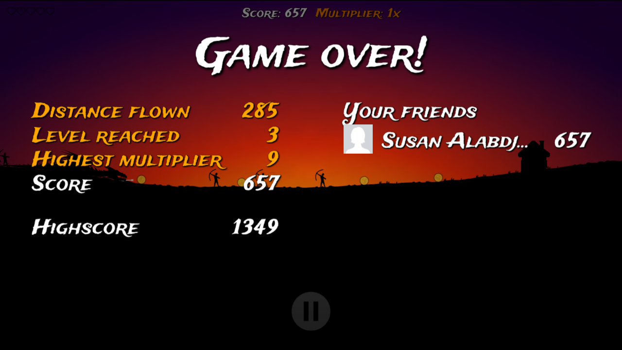 Facebook highscores in Dragon Attack